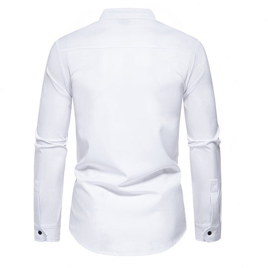 Herren Langarm Hemd mit modernem Knopfdesign