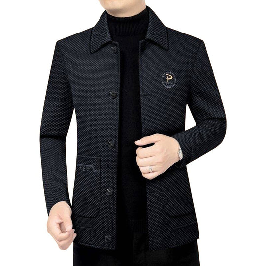 Herren Strukturierte Übergangsjacke mit Reverskragen und aufgesetzten Taschen Shop Nory