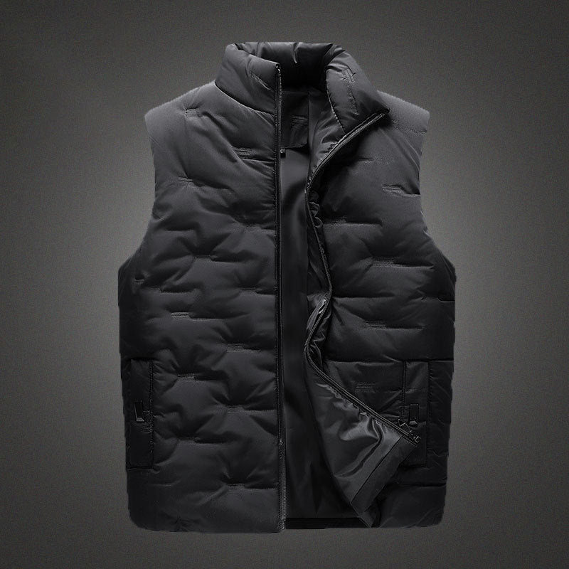 Herren Leichte Thermo-Steppweste mit hochgeschlossenem Stehkragen, winddichter Mikrofaserschale und verdeckten Reißverschlusstaschen Shop Nory