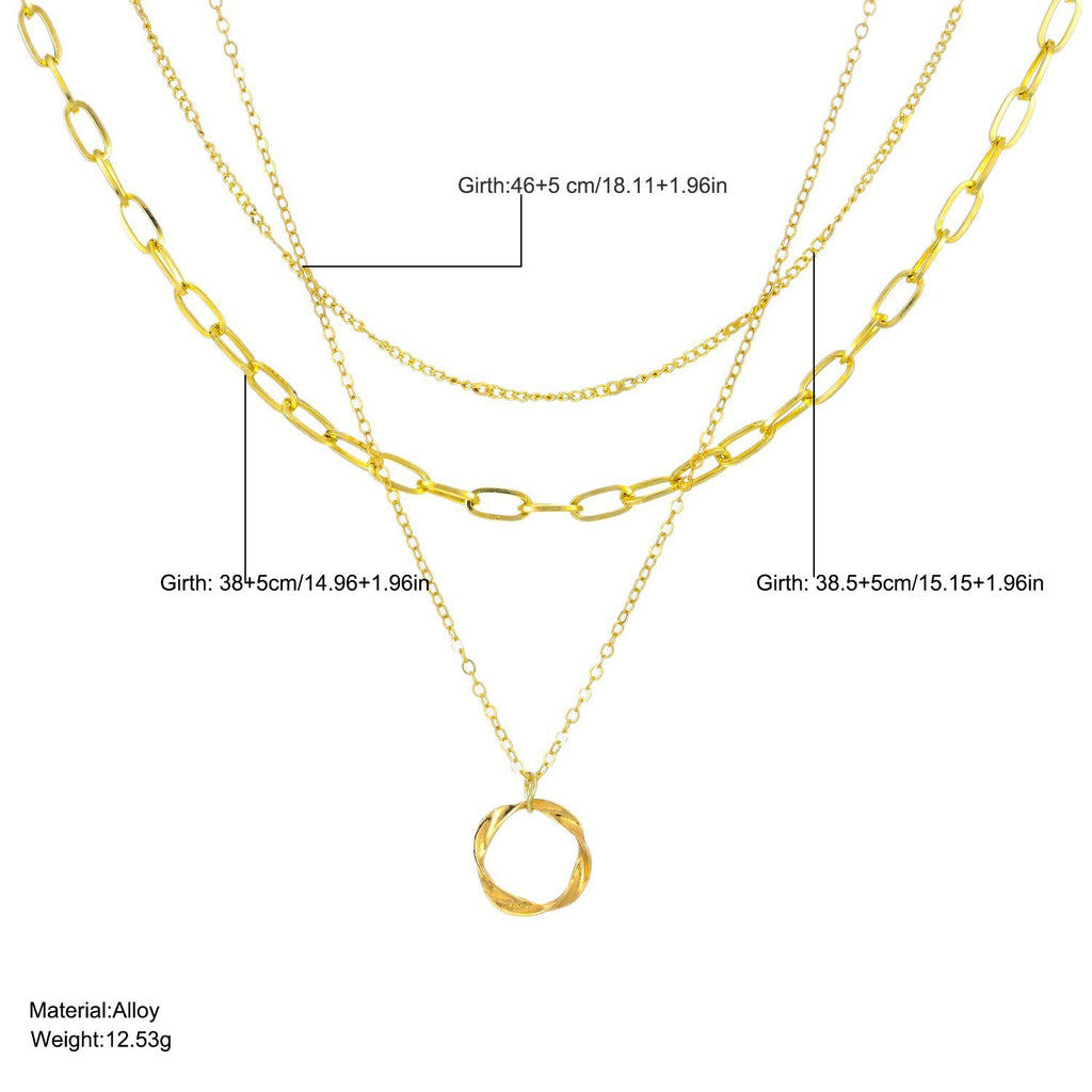 Damen Halskette mit mehrschichtigen Kettendesigns und stilvollem Anhänger Shop Nory