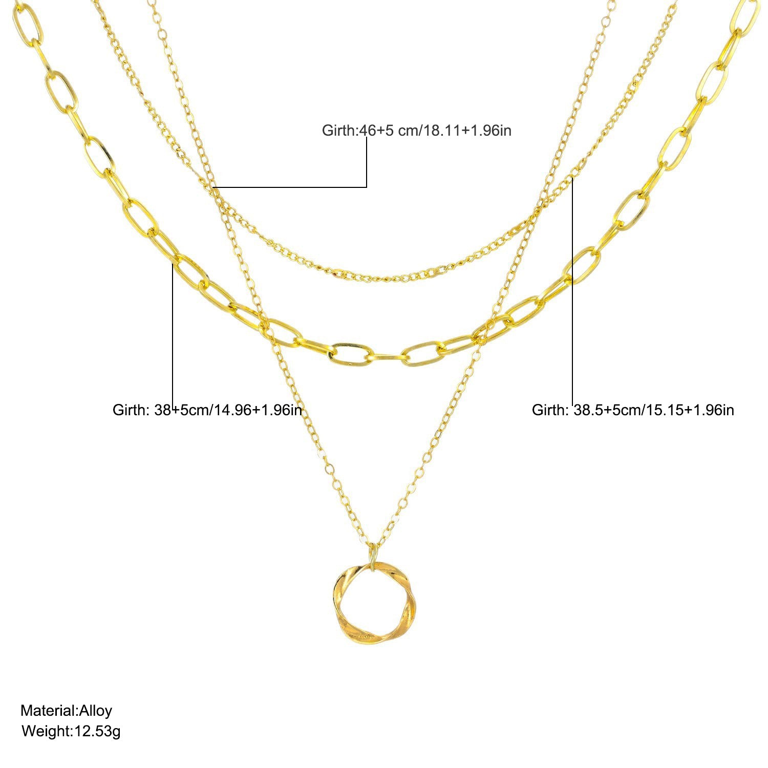 Damen Halskette mit mehrschichtigen Kettendesigns und stilvollem Anhänger Shop Nory