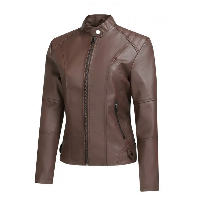 Damen Elegante und moderne Kunstlederjacke