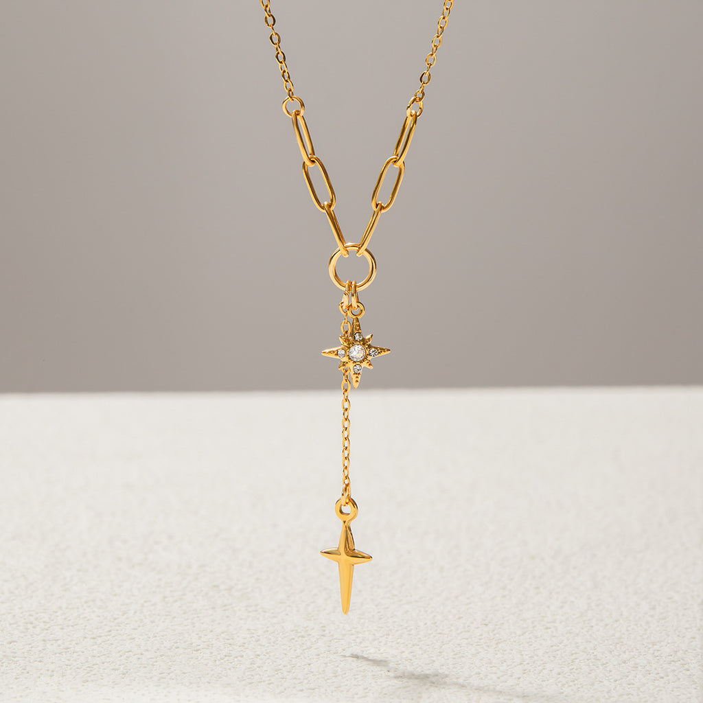 Damen Halskette mit modernem Kettendesign aus hypoallergenem Edelstahl Shop Nory