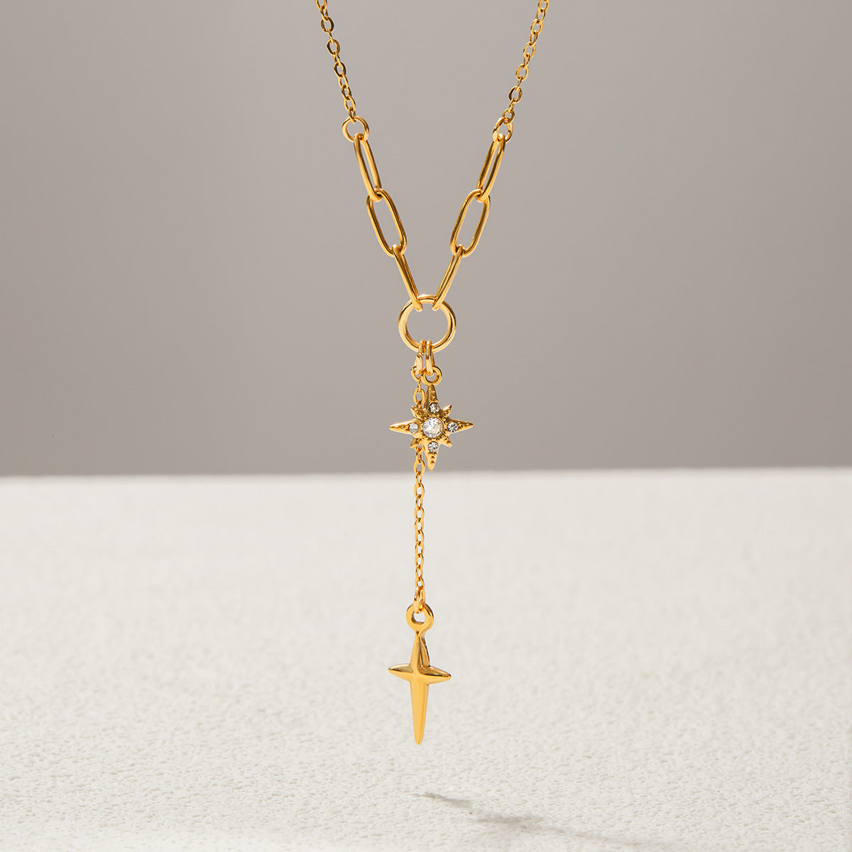 Damen Halskette mit modernem Kettendesign aus hypoallergenem Edelstahl Shop Nory