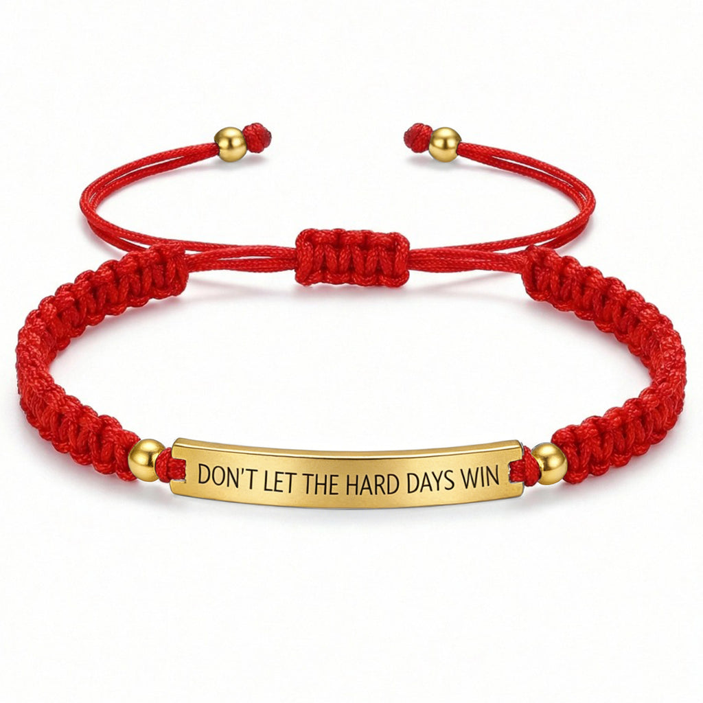 Damen Motivationsarmband mit verstellbarem Knoten und inspirierendem Spruch Shop Nory