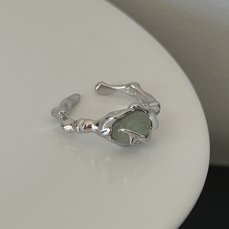 Damen handgefertigter Ring mit einzigartigem Naturstein Shop Nory