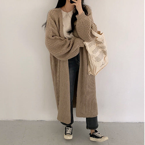Damen Grobstrick Cardigan mit offenem Schnitt