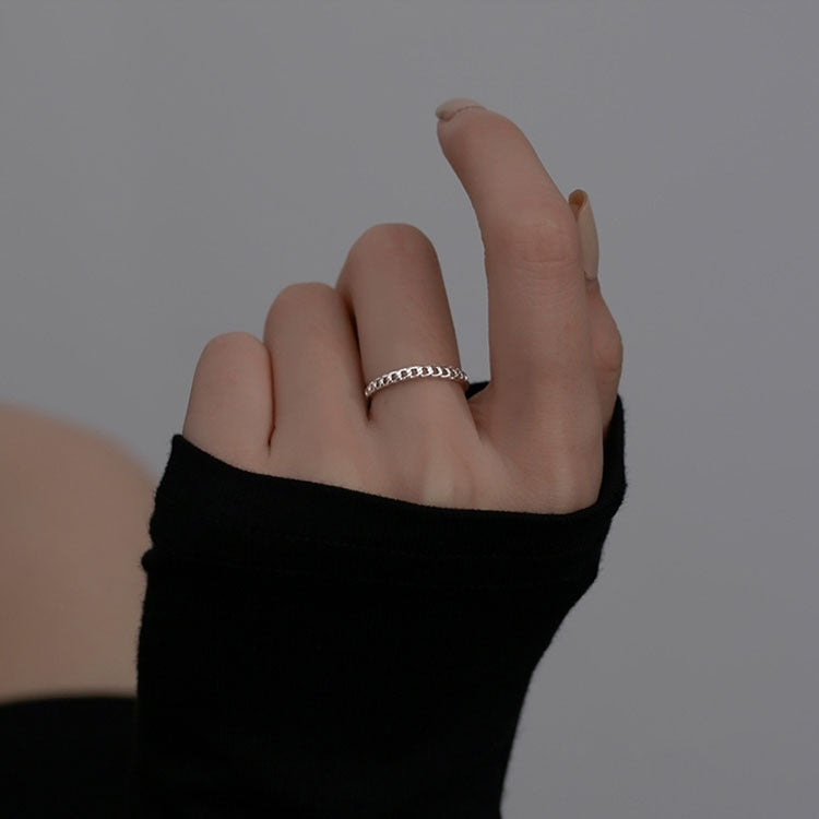 Damen filigraner Kettenring mit geschwungenem Design Shop Nory