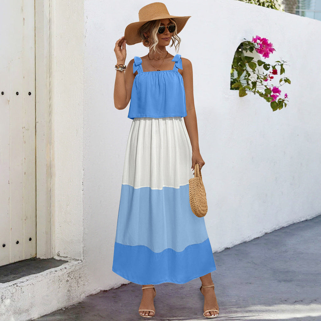 Damen Sommerliches Maxikleid mit verspieltem Bandeau-Oberteil und fließendem Rock