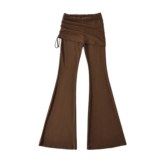 Damen Schlaghose mit integrierter Mini‑Rock‑Überlage und Kordelzug Shop Nory