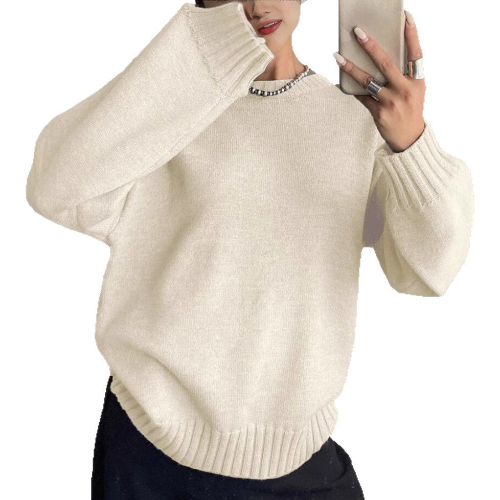 Damen Kaschmir-Optik Oversize-Pullover mit Rundhalsausschnitt und verlängerten Rippbündchen Shop Nory