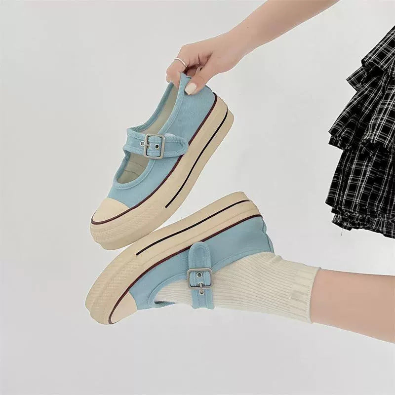 Damen Modische Mary Jane Schuhe mit verstellbarem Riemen und weicher Sohle