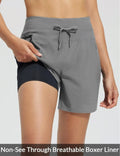 Damen Performance aktive Shorts mit integriertem Boxershorts-Futter