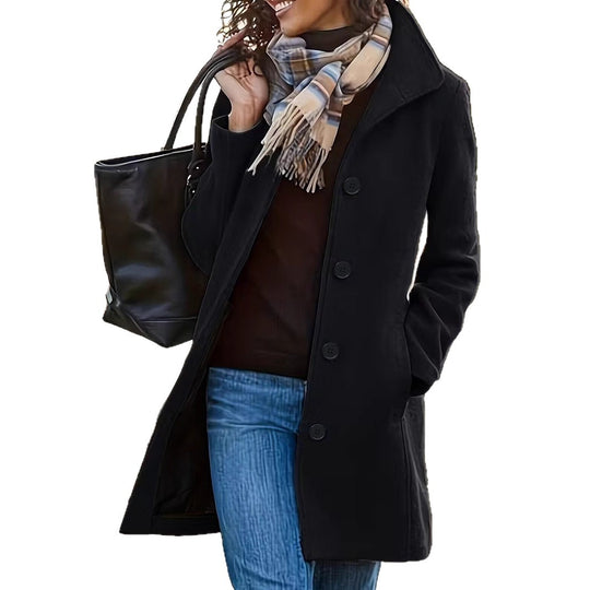 Damen wollähnlicher Teddy-Kurzmantel mit Stehkragen und seitlichen Eingrifftaschen Shop Nory