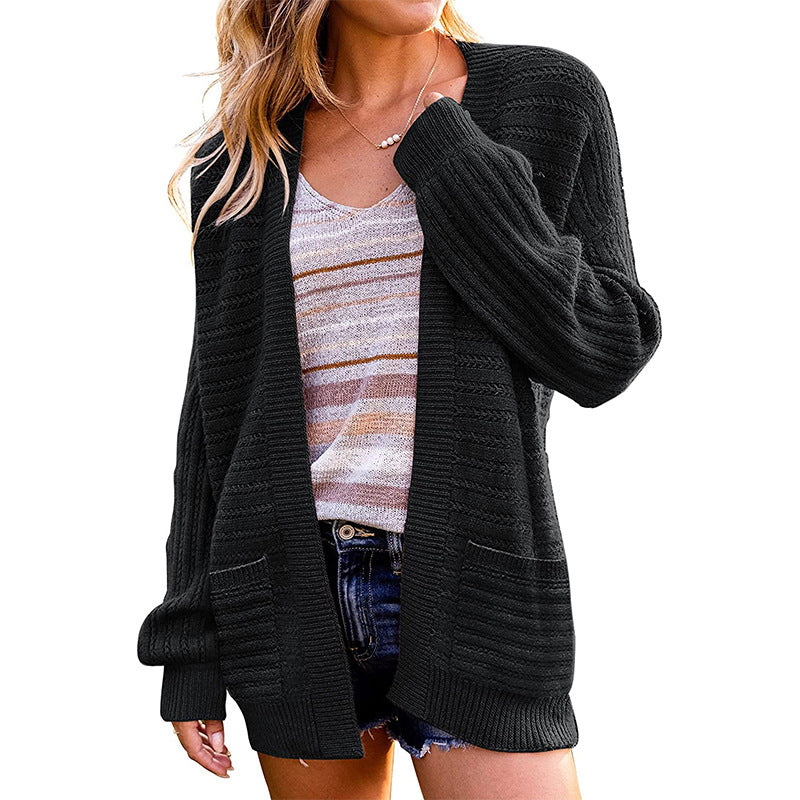 Damen Oversize Strickcardigan mit aufgesetzten Taschen und Rippstruktur Shop Nory