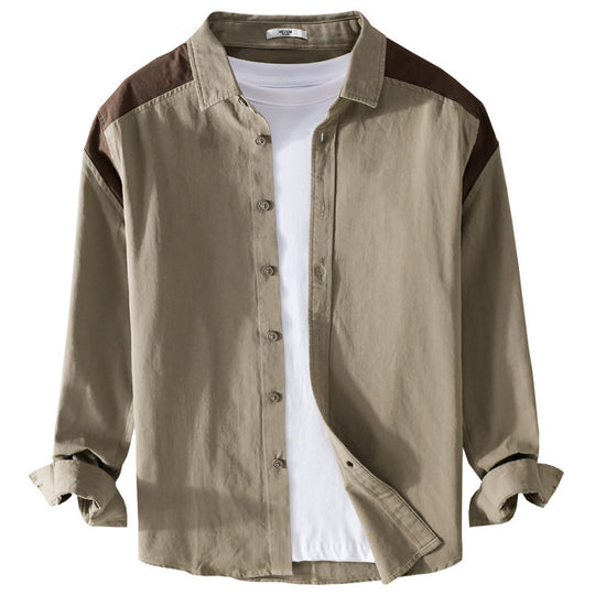 Herren Overshirt mit Kontrastpasse und lockerem Schnitt aus Baumwollmix Shop Nory