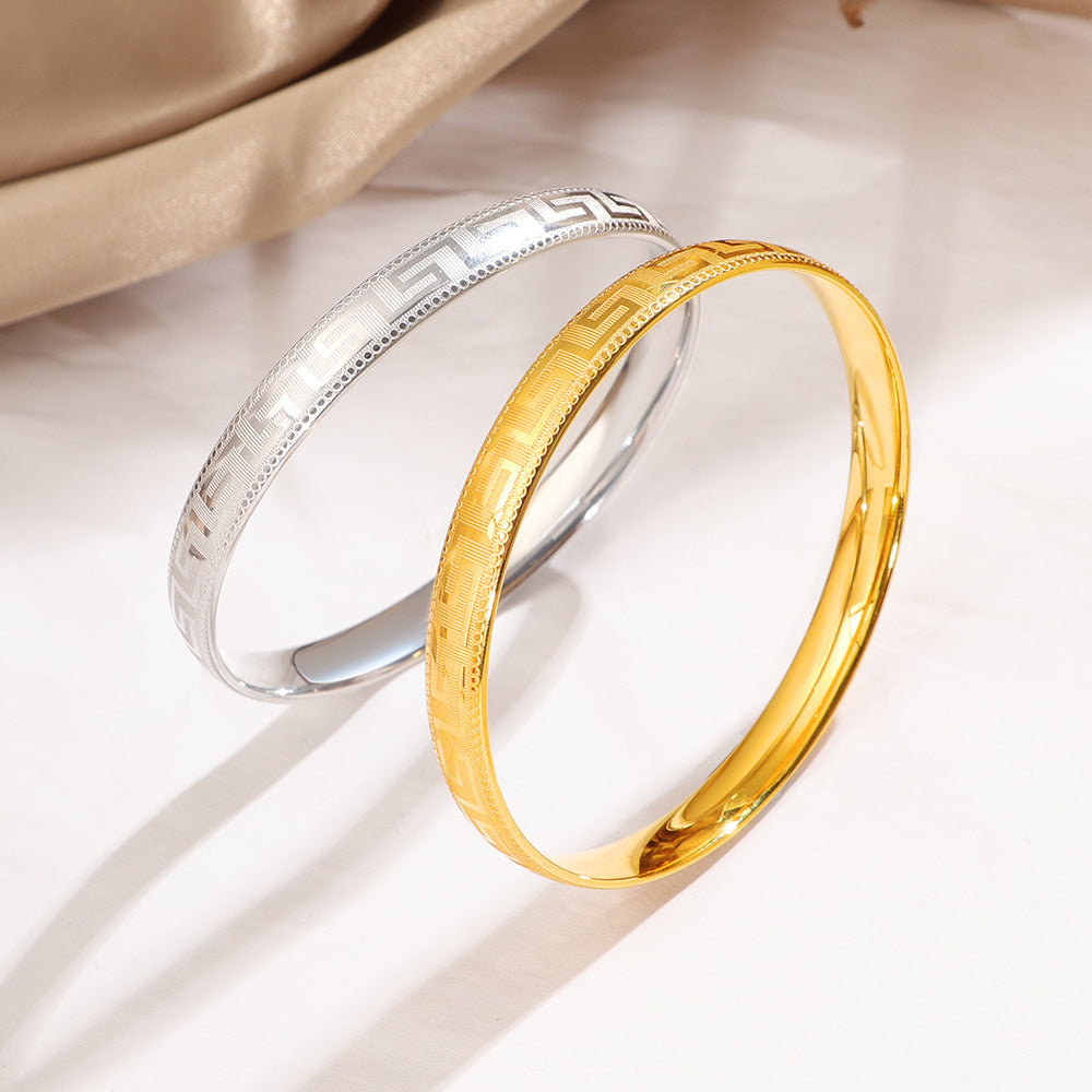 Frauen Gravierte Vergoldete Armreif Bracelet Shop Nory