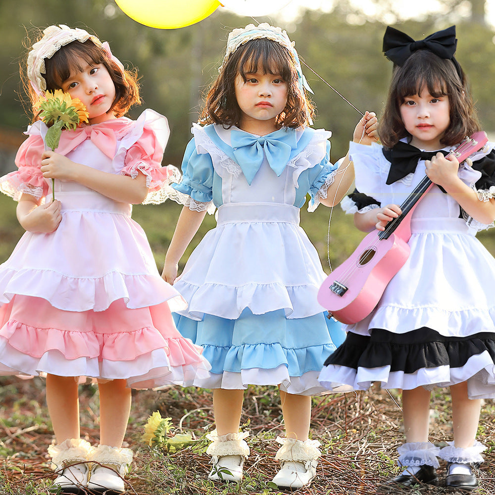 Mädchen niedliches Märchenhaftes Kleid mit Rüschen und Schleifen Shop Nory