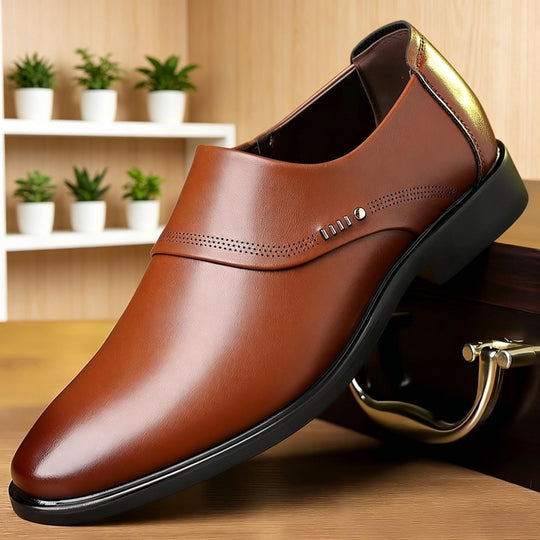 Herren Elegante und Bequeme Lederslipper Shop Nory