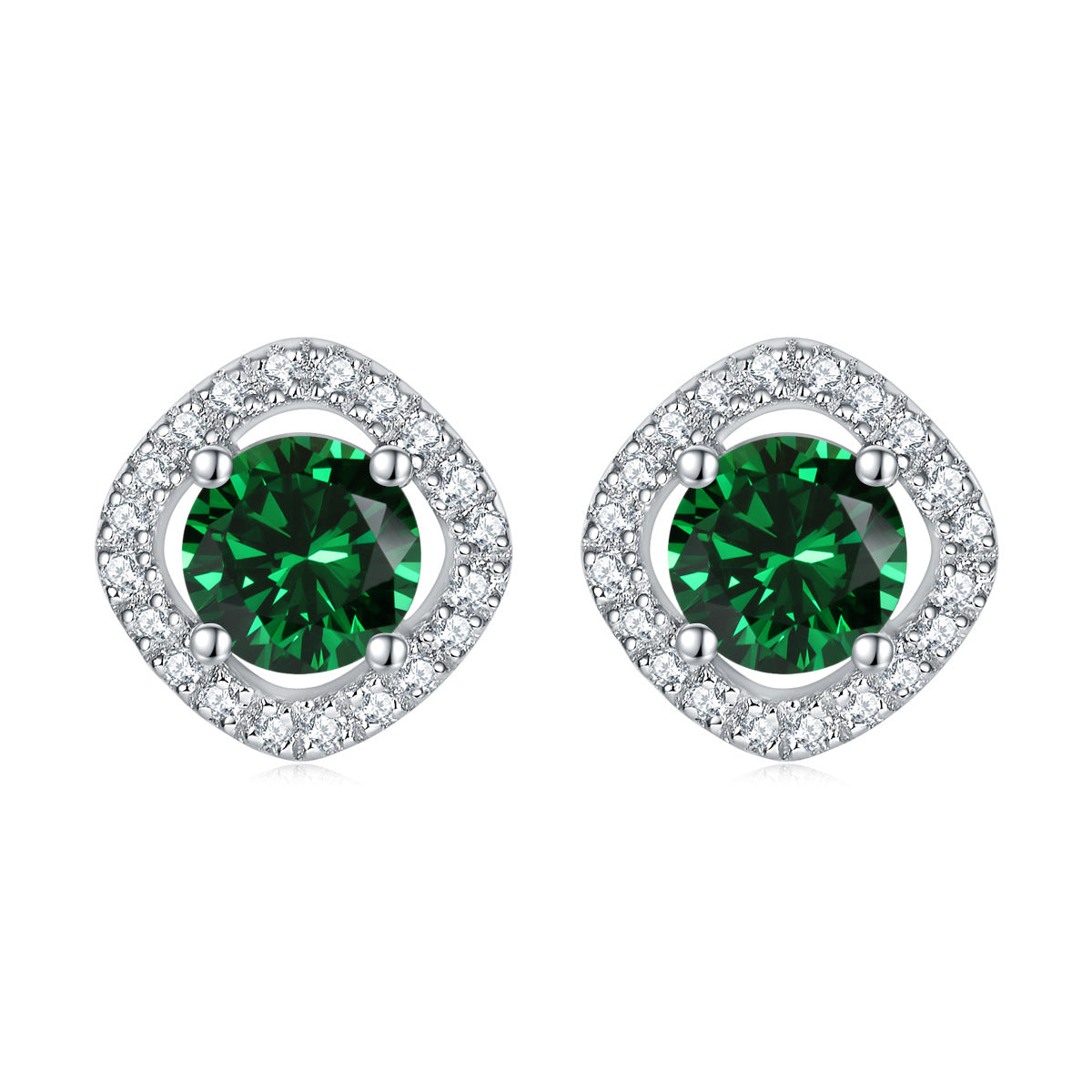 Damen Verlobungsring mit elegantem quadratischem Aquamarin und Zirkonia-Besatz Shop Nory