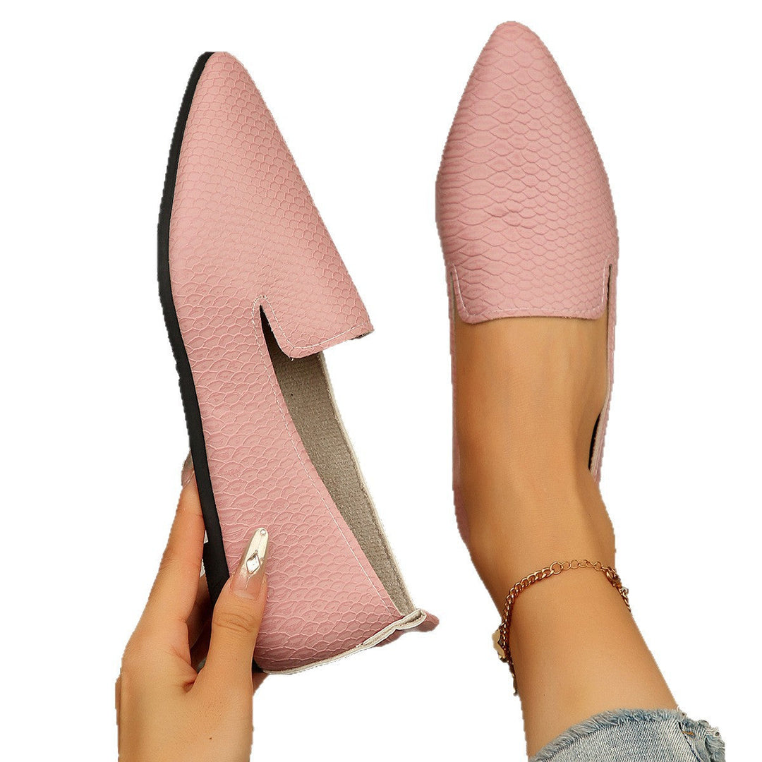 Damen elegante und bequeme Ballerinas mit spitzem Design Shopnory