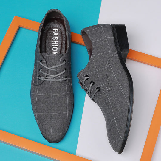 Herren Eleganter kariert-musterierter Derby-Halbschuh mit schmaler Spitzform Shop Nory