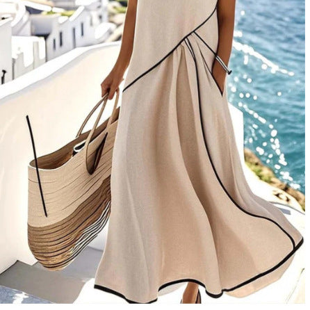 Damen Maxi-Kleid mit einzigartigem Wickeldesign