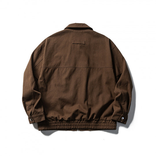 Herren Boxy-Workwear-Jacke mit durchgehendem Reißverschluss, aufgesetzten Pattentaschen und elastischem Bund Shop Nory