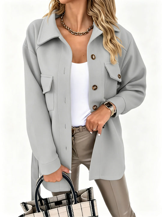 Damen Oversize-Hemdenjacke mit aufgesetzten Klappentaschen Shop Nory