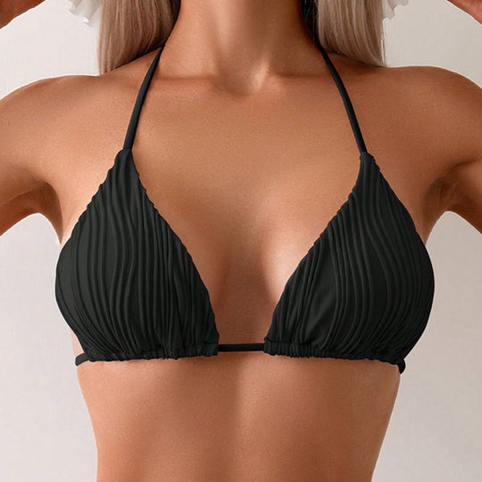 Damen Triangel-Bikini mit raffiniertem Rippendesign