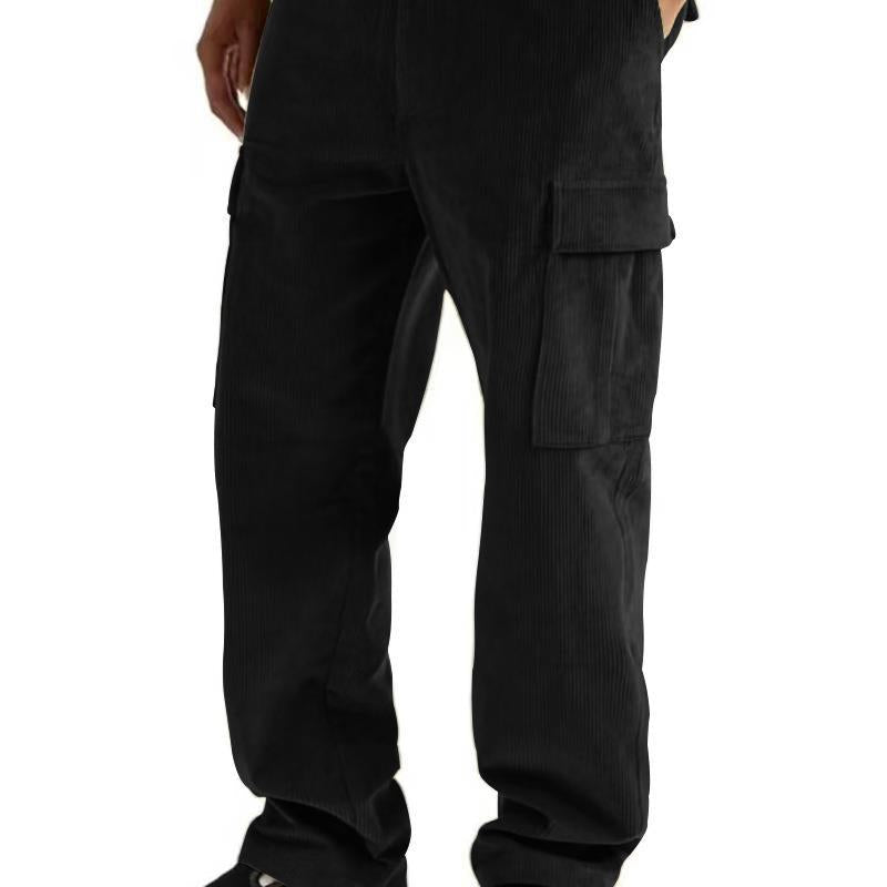 Herren nan Cord-Cargo-Jogginghose mit elastischem Bund, Kordelzug und aufgesetzten Klappentaschen Shop Nory