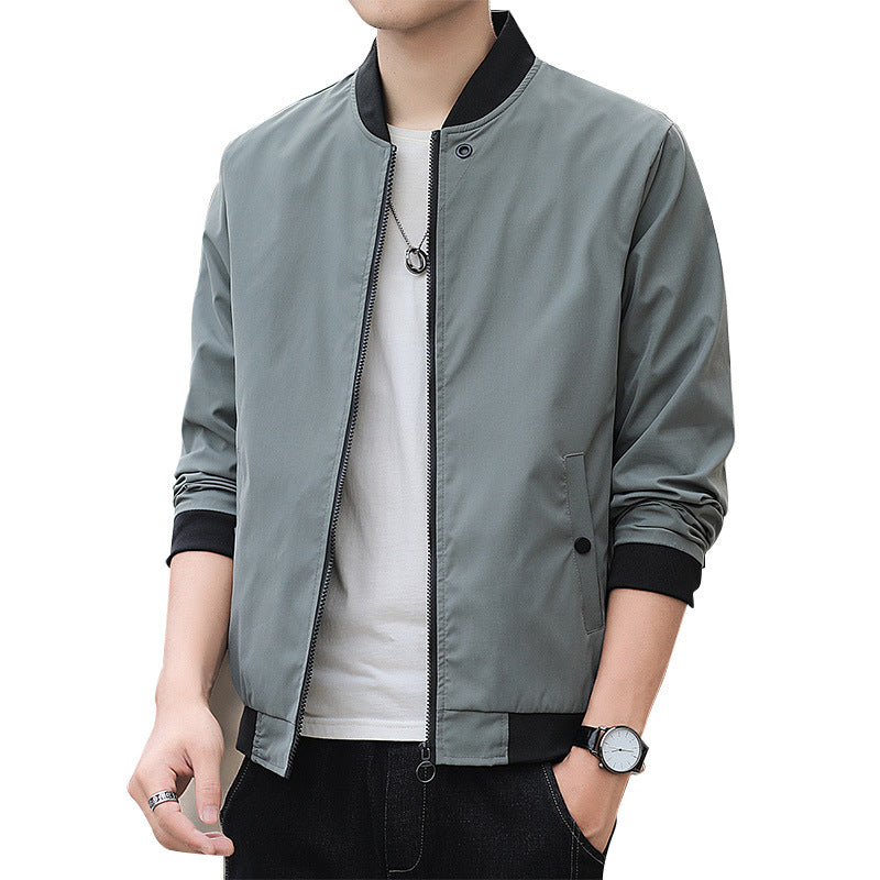 Herren Minimalistische Leichte Bomberjacke mit mattierter Microfaser-Außenlage und kontrastierendem Reißverschluss Shop Nory