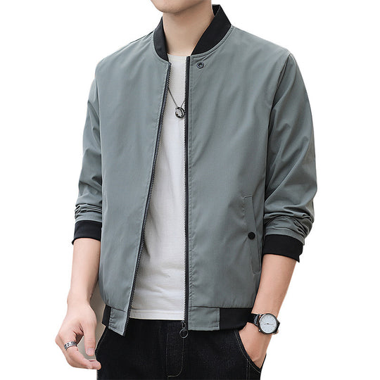 Herren Minimalistische Leichte Bomberjacke mit mattierter Microfaser-Außenlage und kontrastierendem Reißverschluss Shop Nory