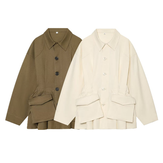 Damen Oversize-Boxy-Übergangsjacke mit großen Pattentaschen und Tunnelzug Shop Nory