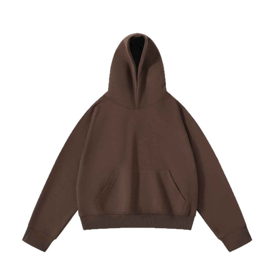 Unisex schwerer Oversize-Kapuzenpullover mit doppellagiger Kapuze Kängurutasche und breitem Rippbund Shop Nory