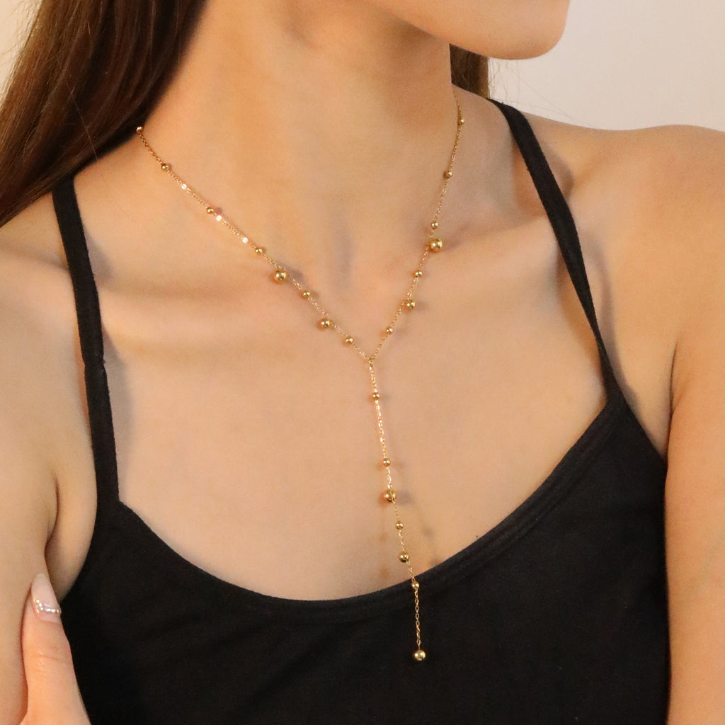 Damen Y-förmige Halskette mit filigranen Anhängern und verstellbarem Design Shop Nory
