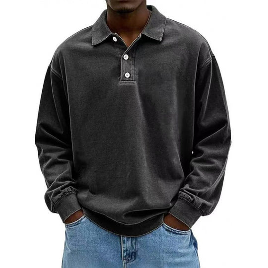 Herren Oversize Langarm Polo aus Baumwollmix Shop Nory