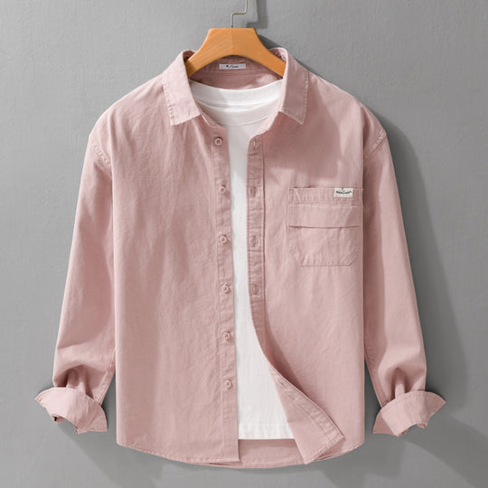 Herren Leichtes Baumwoll-Overshirt mit Kentkragen, Brusttasche und Relaxed-Fit Shop Nory