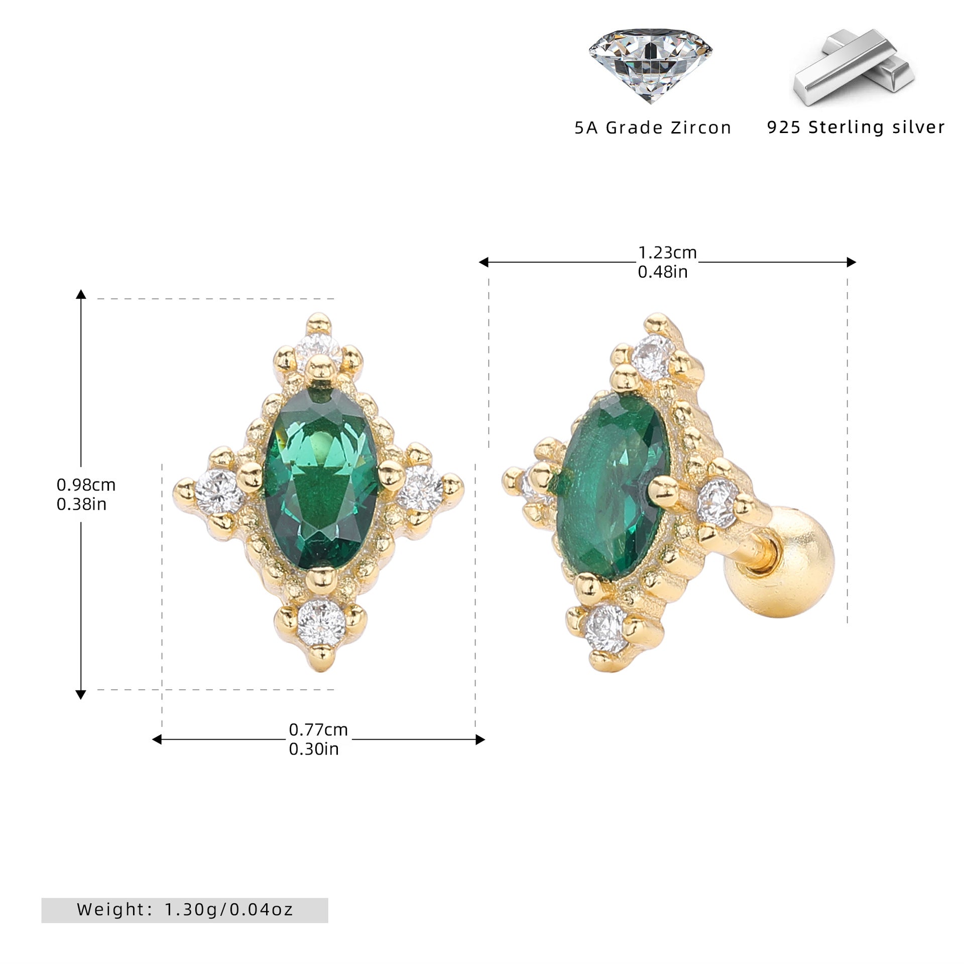 Damen Ohrstecker mit funkelnden Zirkon-Akzenten und hochwertiger 925 Sterlingsilberfassung Shop Nory