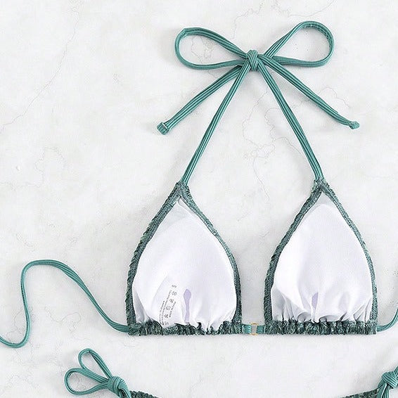 Damen Triangel-Bikini mit raffinierten BindShopnoryändern Shopnory