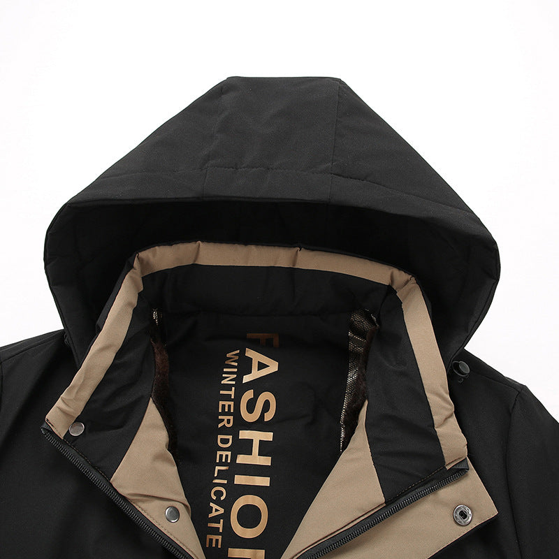 Herren Thermoisolierte Steppjacke mit Kunstfell-Innenfutter und Kapuze Shop Nory