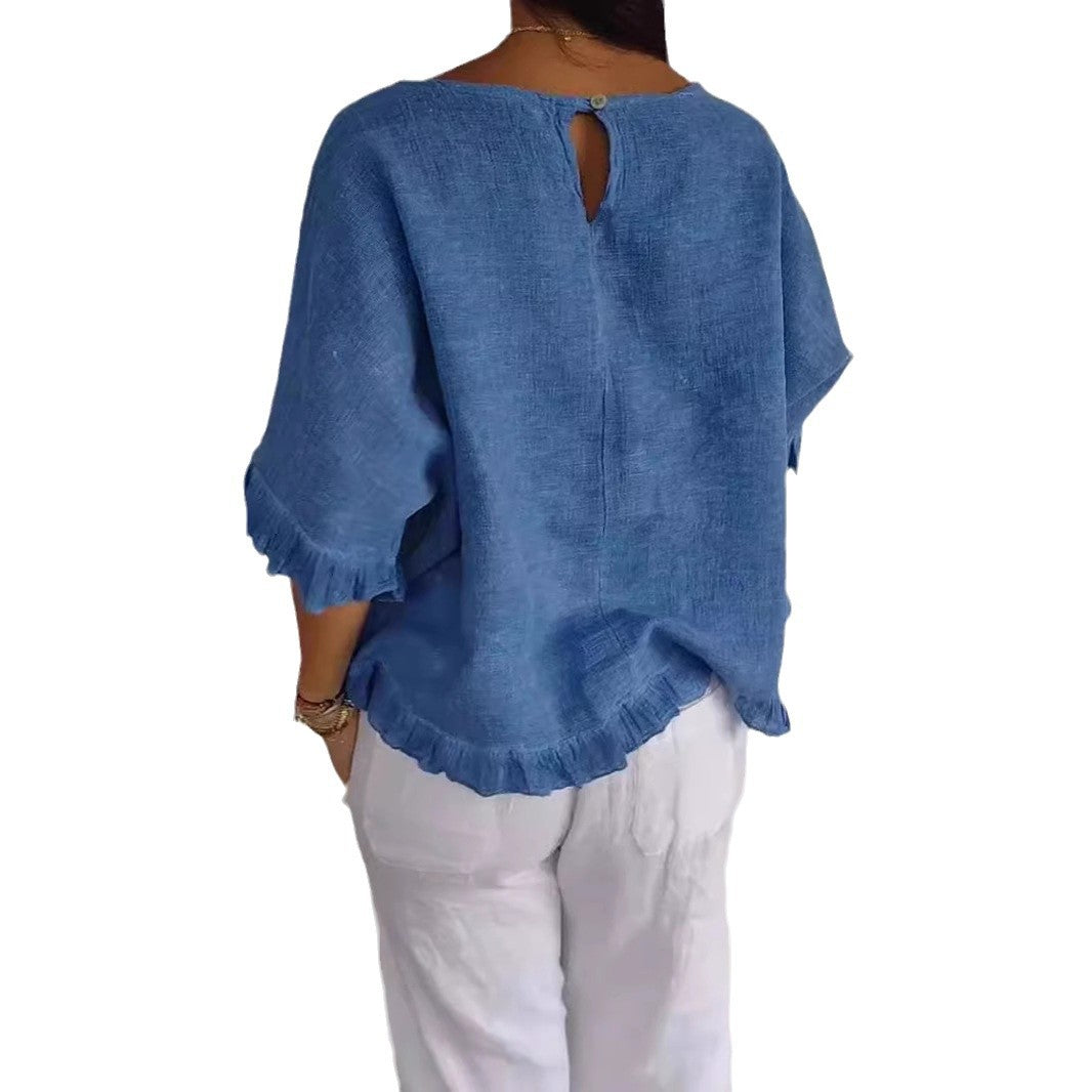 Damen Leichtes Shirt mit Fransen