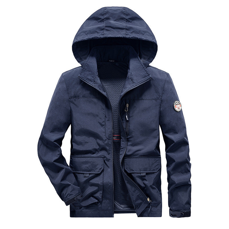 Herren Ultraleichte Kapuzen-Fieldjacke mit Mesh-Innenfutter und Mehrfach-Taschen Shop Nory