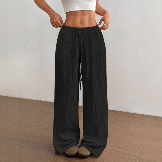 Damen Weite Sommerhose mit elastischem Bund und lockerem Schnitt