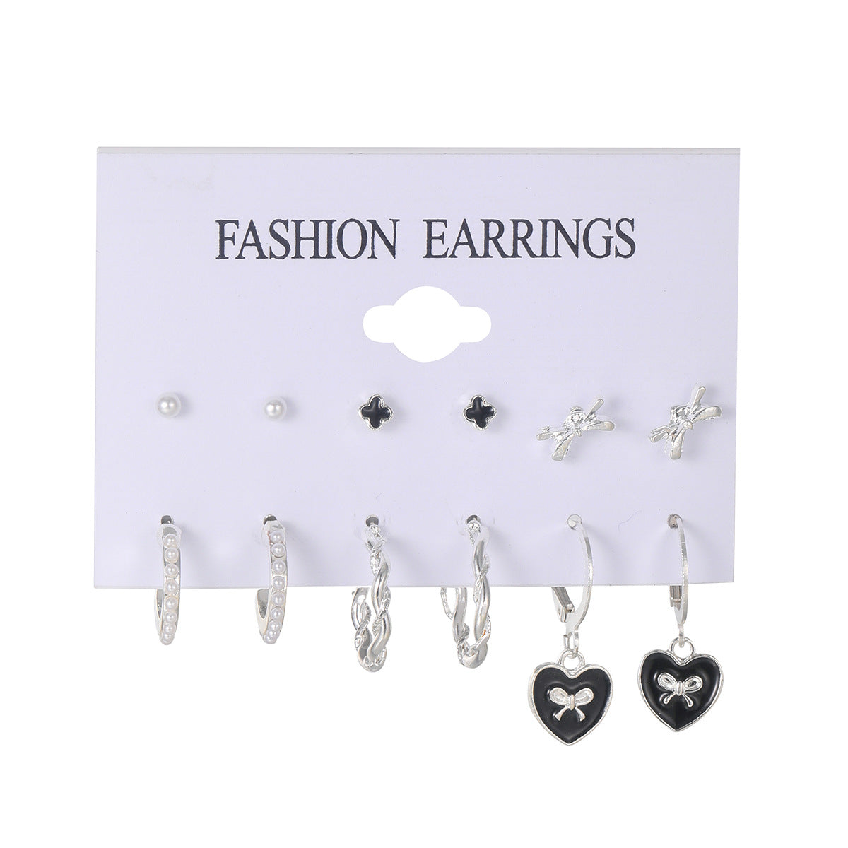 Damen Ohrringe Set mit funkelnden und romantischen Herzmotiven Shop Nory