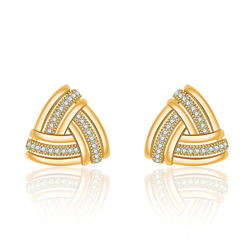 Damen Ohrringe mit elegantem, dreidimensionalem Design und funkelnden Zirkonia Shop Nory