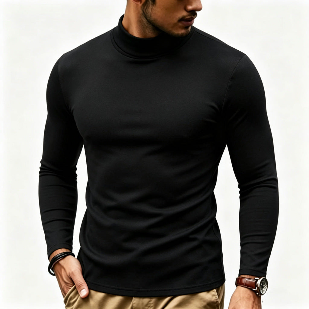 Herren Enganliegender Rollkragenpullover in Slim-Fit aus Baumwoll-Elasthan Shop Nory