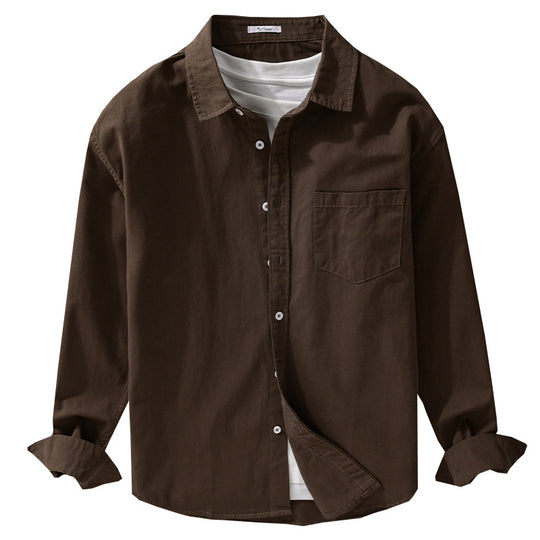 Herren Lässiges Layering-Hemd im Overshirt-Stil mit weichem Baumwollgriff und Brusttasche Shop Nory