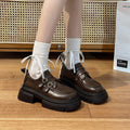 Damen modische Schnürschuhe mit eleganten Schnallen und robustem Plateau