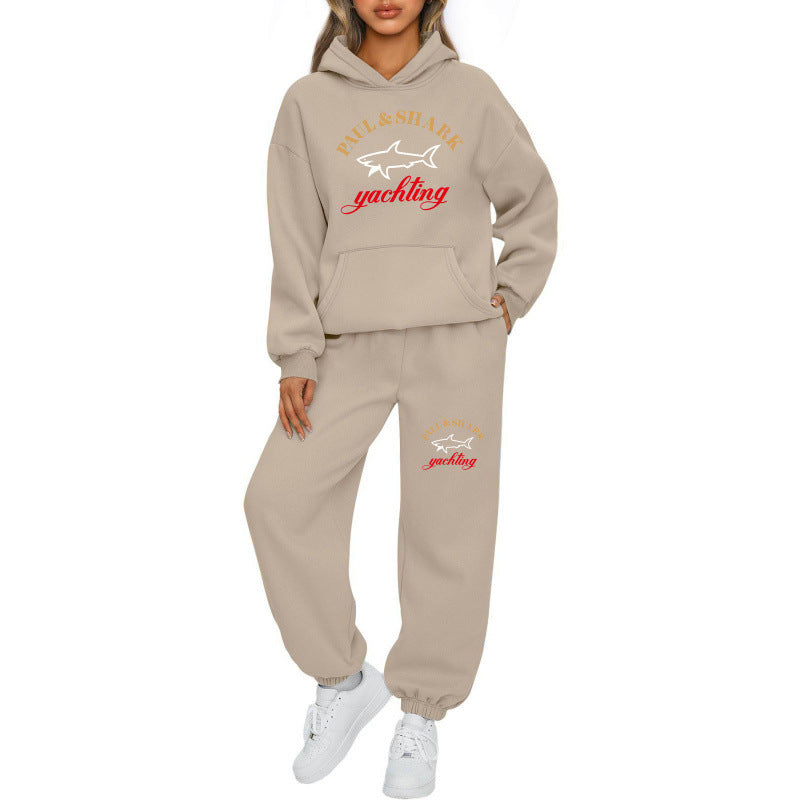 Damen oversized Hoodie und Jogginghose Set mit Kapuze Kängurutasche und gerippten Bündchen Shop Nory